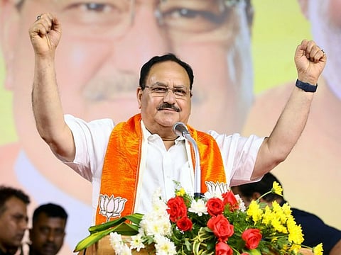BJP national president JP Nadda addressing the party’s membership drive in Bhubaneswar 