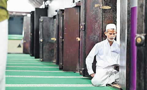 A believer at the Ponnani Juma Masjid
