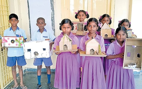 Andhra Pradesh: Govt school pupils on a mission to conserve sparrows
