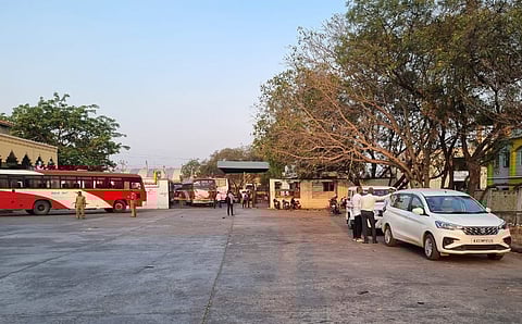 The entrance of the Ballari bus stand in Karnataka where NIA is conducting investigation