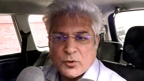 Delhi minister and AAP leader Kailash Gahlot speaks with the media after appearing before the Enforcement Directorate (ED) for questioning 
