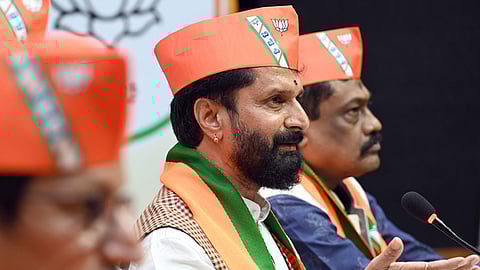 Senior BJP leader CT Ravi speaks to media on Tuesday at BJP office in Bengaluru.