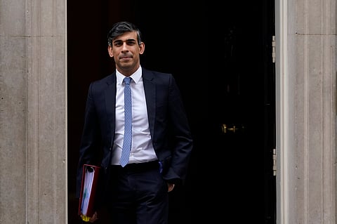 Britain's Prime Minster Rishi Sunak departs 10 Downing Street to go to the House of Commons for his weekly Prime Minister's Questions in London, Wednesday, March 13,