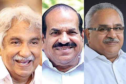 (L-R) Oomen Chandy, Kodiyeri Balakrishnan, Kanam Rajendran