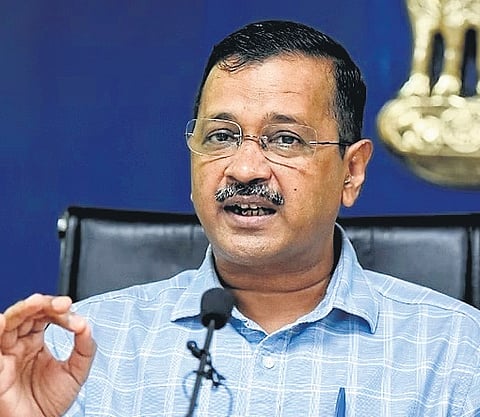 Pakistani Hindu refugees protest against Chief Minister Arvind Kejriwal’s statemanet on implementation of the Citizenship (Amendment) Act on Thursday | express