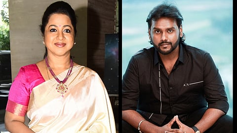 (L-R) BJP candidate Raadhika Sarathkumar, DMDK candidate Vijay Prabhakaran. 