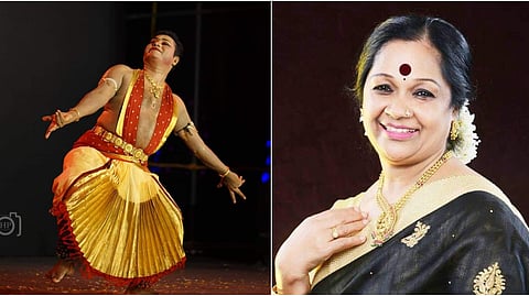 (L-R)  RLV Ramakrishnan, Kalamandalam Sathyabhama. 