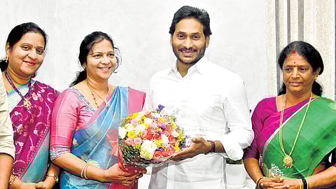 Jana Sena Pithapuram former incharge Makineedi Seshu Kumari joins the YSRC in the presence of Chief Minister YS Jagan Mohan Reddy on Wednesday