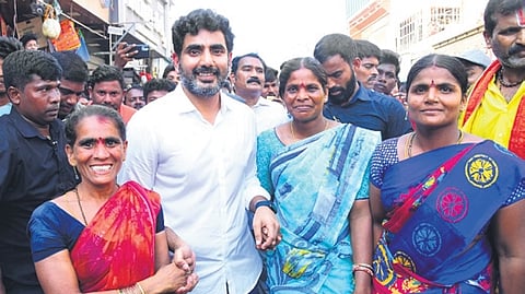 Lokesh assured them that all the basic facilities will be provided for the Mangalagiri people