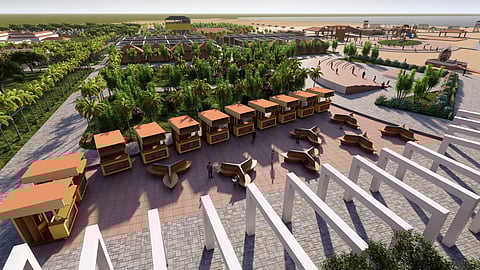 Puducherry Assembly Speaker ‘Embalam’ R Selvam launching the dredging works in Arasalar River estuary on Thursday 