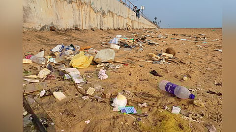 Coastal wards under the city corporation reel under waste crisis. A scene from Shankhumukham in Thiruvananthapuram.