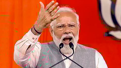 Prime Minister Narendra Modi addresses a public meeting in Palnadu, Andhra Pradesh