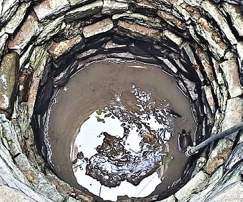 The borewell that was dug in 1998 has dried up for the first time