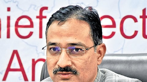 CEO Mukesh Kumar Meena speaking at a press meet on Friday 