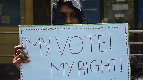 From a poll awareness rally held by the queer community.