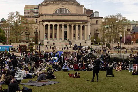 Pro-Palestinian students and activists camp out on the campus of Columbia University in New York City