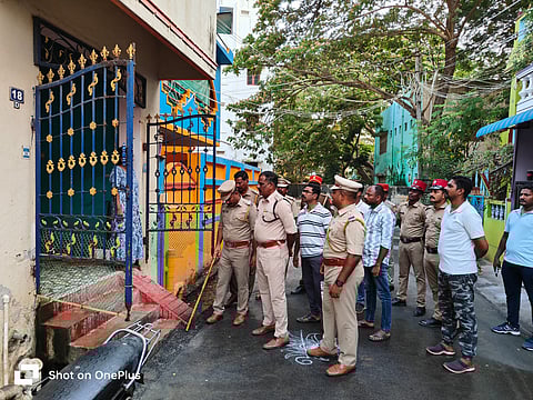Puducherry police conducting a raid at a house of a history-sheeter on Friday
