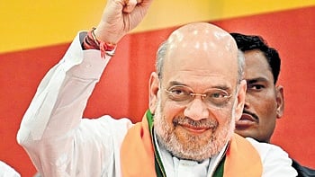 Union Home Minister Amit Shah at the BJP meeting at Palace Grounds 
on Tuesday | Shashidhar Byrappa