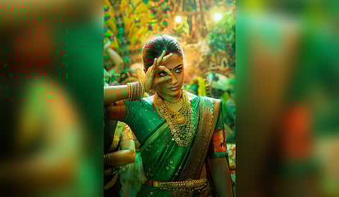 First look poster of 'Pushpa 2: The Rule' starring Rashmika Mandanna as Srivalli.