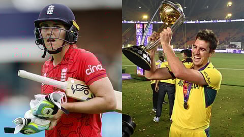 English all-rounder Nat Sciver-Brunt (L) and Australian skipper Pat Cummins.
