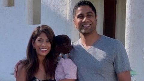 Dharmesh Patel with his wife Neha. 