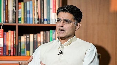 Congress leader Sachin Pilot during an interview with PTI, at its head office in New Delhi, Monday, April 1, 2024.