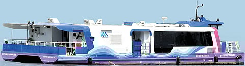 The construction work of Water Metro Mattanchery terminal in progress