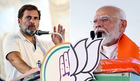 Congress leader Priyanka Gandhi Vadra at a roadshow in Rae Bareli on Wednesday.