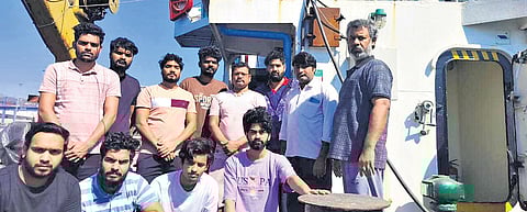 The 12 Indian sailors, who are stranded on the arrested ship in Turkey 