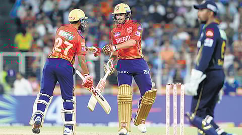 Shashank Singh (L) & Ashutosh Sharma added 43 for the 7th wicket 