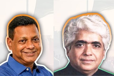 Viriato Fernandes (L) Ramakant Khalap