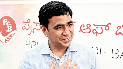 Chief Electoral Officer, Karnataka, Manoj Kumar Meena interacts with the media in Bengaluru on Sunday 