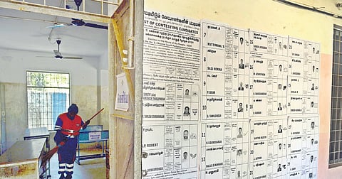 Classroom walls now bear notices pasted using strong adhesives