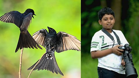 (L-R) Harshil Kiran a 11 year old wildlife photographer wins several awards at national level. 