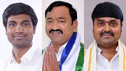 (L-R)  Lavu Sri Krishna Devarayulu, TDP, Namburu Sankara Rao, YSRC, Bhashyam Praveen, TDP.