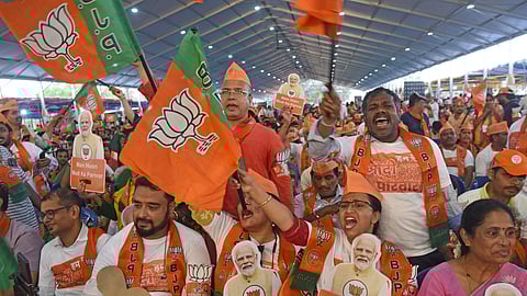 Bengaluru: crowd during Prime Minister  Narendra Modi  Public rally at  Palace  ground in Bengaluru on Saturday