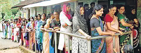 Voters waiting in line to cast their vote. Image used for representation.
