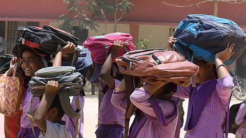 Bus stand not built, Thirupparaithurai school students suffer in sun and rain