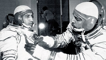 The exhibition at the Russian House in Thiruvananthapuram to mark the 40th anniversary of Rakesh Sharma's space flight. The exhibition is being organised at all five Russian Houses in India.