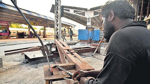 The works are likely to be completed in a few months. Construction of platform shelters and landmark towers are nearing completion