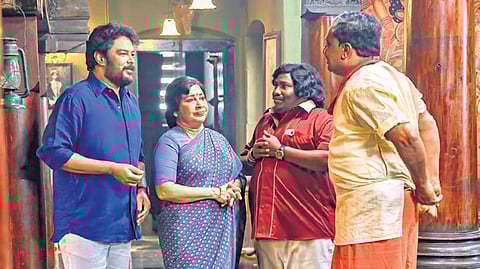 Sundar C on the sets of Aranmanai 4