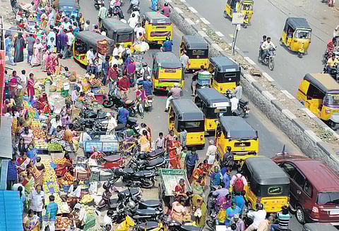 File picture of hawkers on NSC Bose Road 