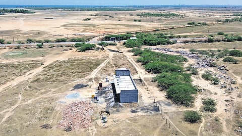 Aerial view of the building inside Pulicat bird sanctuary