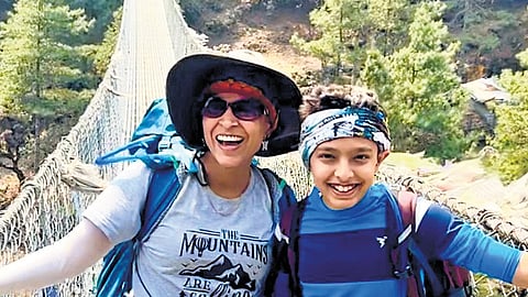 Neelam Goyal and her son Kanha Aboti