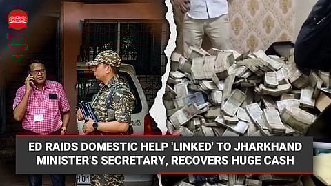 CRPF jawans at the residence of Jahangir Alam, one of the close aides of Jharkhand Minister Alamgir Alam, after ED recovered a huge amount of cash.