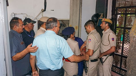 DCP (North) Anjitha Chepyala arrives at the Delhi Chief Minister Arvind Kejriwal's residence in connection with the AAP Rajya Sabha MP Swati Maliwal assault case, in New Delhi, 