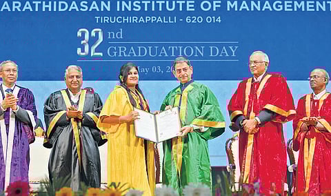 Governor RN Ravi honoured rank holders with gold medals and cash awards, and distributed degree certificates to the students