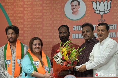 Actor Shekhar Suman and former Congress leader Radhika Khera join BJP in New Delhi.