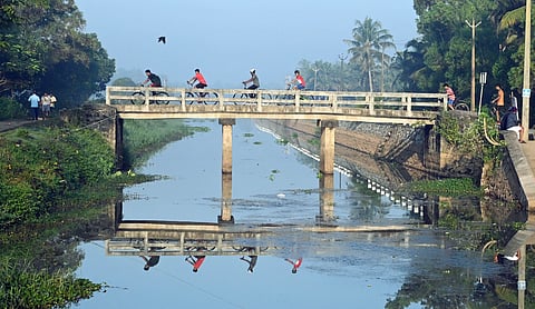 A view of the 'Kireedam' bridge at Vellayani in Thiruvananthapuram.