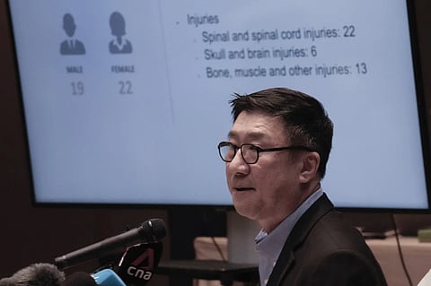 Director of Samitivej Hospital Adinun Kittiratanapaibool talks to reporters during a press conference in Bangkok, Thailand, Thursday, May 23, 2024.